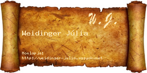 Weidinger Júlia névjegykártya